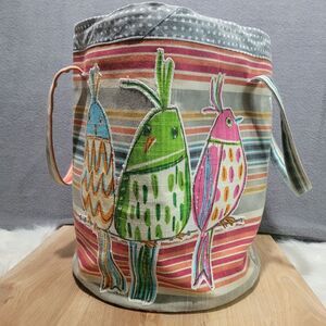 Beach Bag  Canvas Tote Round  Birds- GORGEOUS!